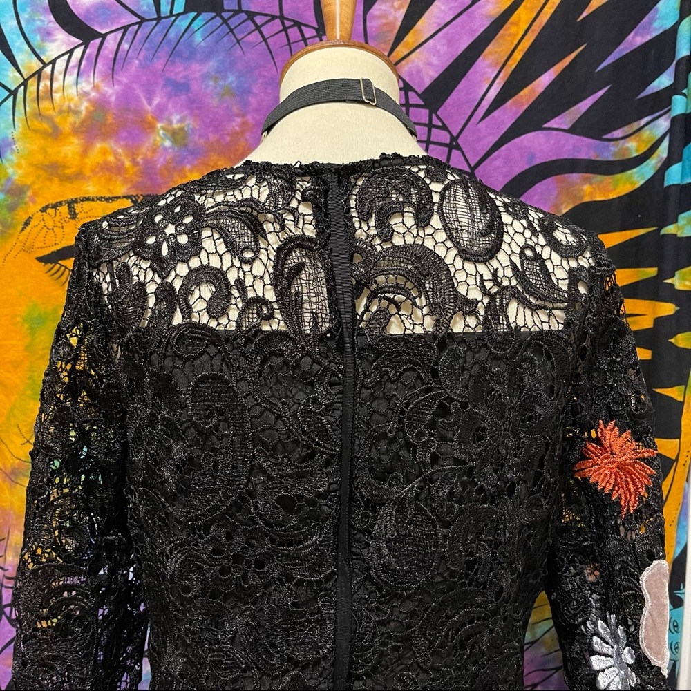 🌈 Wonderful velvet flower art lace dress - Picture 7 of 12